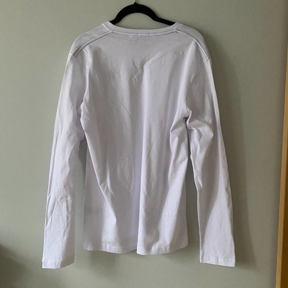 U.S. Polo ASSN. White V-Neck Men's Long Sleeve Shirt (Medium) - Picture 7 of 10